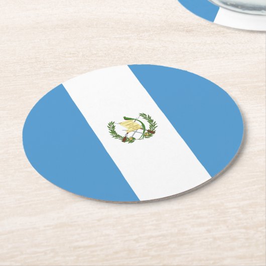 Flagge Guatemalas Runder Pappuntersetzer (Angewinkelt)