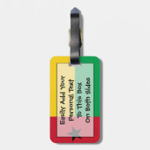 Flagge Guinea-Bissau einfacher Identifikation Gepäckanhänger (Rückseite vertikal)