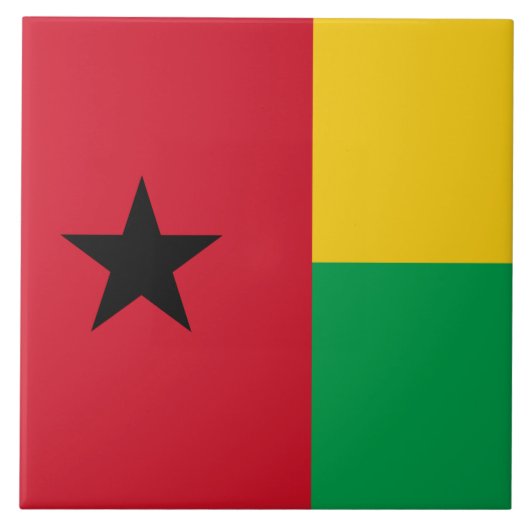 Flagge Guinea-Bissau Fliese (Vorderseite)