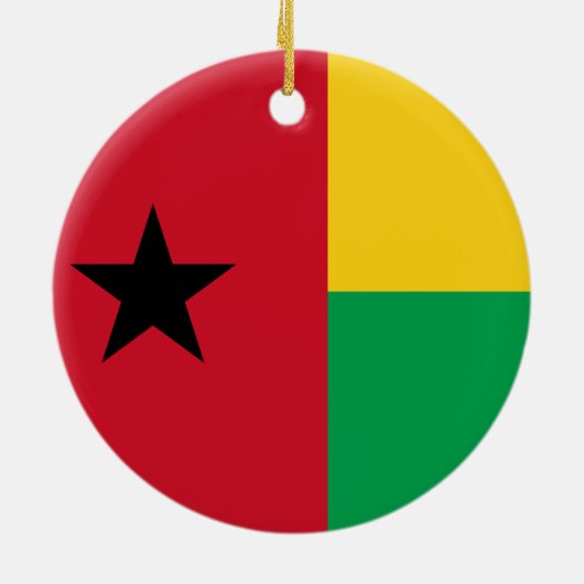 Flagge Guinea-Bissau Keramik Ornament (Hinten)