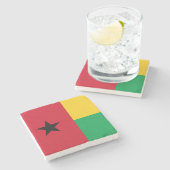 Flagge Guinea-Bissau Steinuntersetzer (Seitenansicht)
