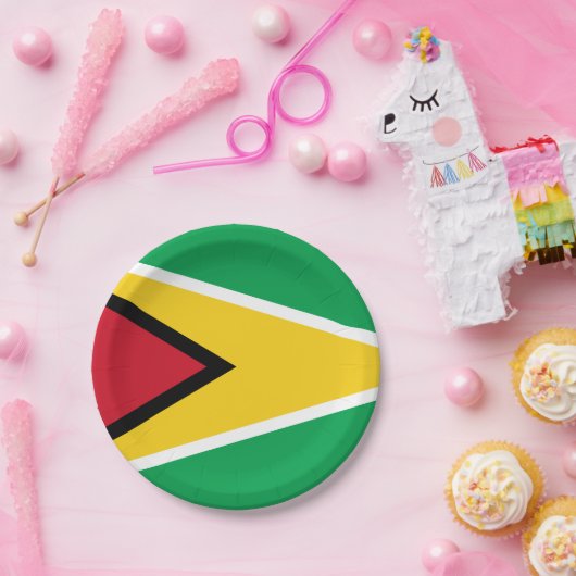 Flagge Guyana (Guyana) Pappteller (Party)