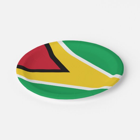 Flagge Guyana (Guyana) Pappteller (Schrägansicht)