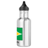 Flagge Guyanas (Guyana) Edelstahlflasche (Rechts)
