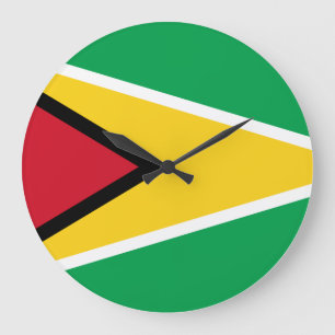 Flagge Guyanas (Guyana) Große Wanduhr