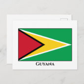 Flagge Guyanas (Guyana) Postkarte (Vorne/Hinten)