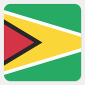 Flagge Guyanas (Guyana) Quadratischer Aufkleber (Vorderseite)