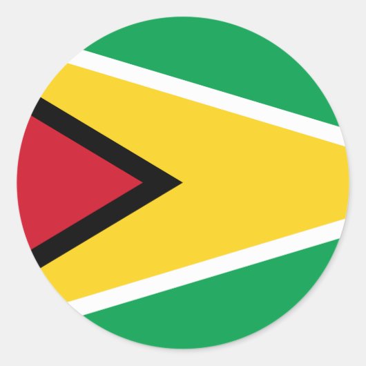 Flagge Guyanas (Guyana) Runder Aufkleber (Vorderseite)