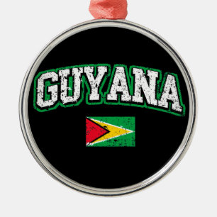 Flagge Guyanas Ornament Aus Metall