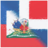 Flagge Haitis | Hispaniola DR Half Aufkleber (Vorderseite)