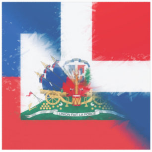 Flagge Haitis Hispaniola DR Half Aufkleber
