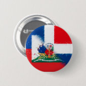 Flagge Haitis | Hispaniola DR Half Button (Vorne & Hinten)