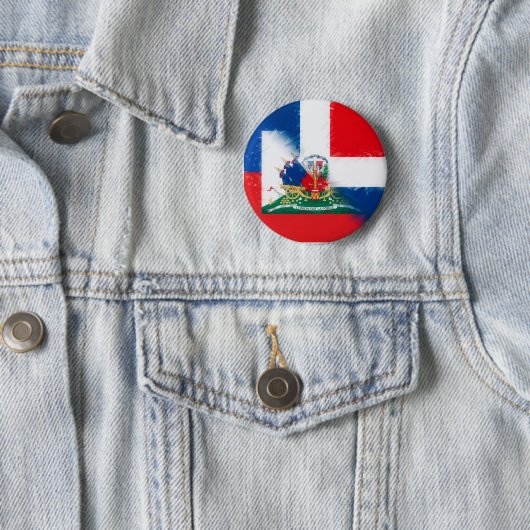 Flagge Haitis | Hispaniola DR Half Button (Beispiel)