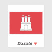 Flagge Hamburg, Deutschland Aufkleber (Blatt)