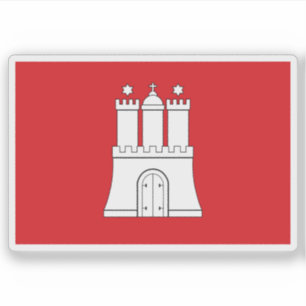 Flagge Hamburg, Deutschland Aufkleber