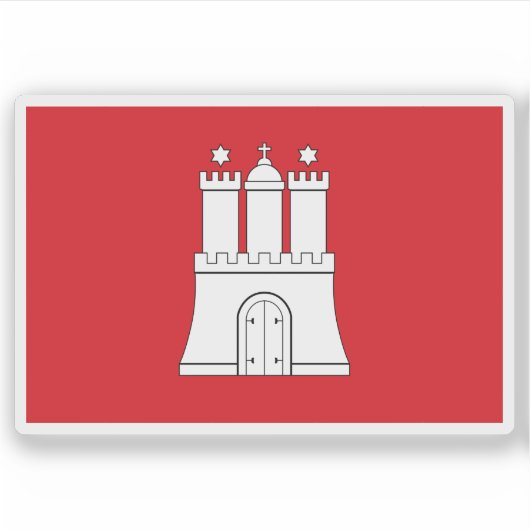 Flagge Hamburg, Deutschland Aufkleber (Vorderseite)