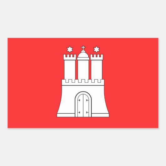 Flagge Hamburg Rechteckheber Rechteckiger Aufkleber (Vorderseite)