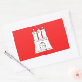 Flagge Hamburg Rechteckheber Rechteckiger Aufkleber (Umschlag)