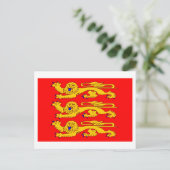 Flagge Haute-Normandie Postkarte (Stehend Vorderseite)