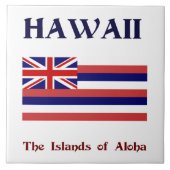 Flagge Hawaiis und Motto Fliese (Vorderseite)