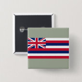 Flagge Hawaiis (US-Staat) Button (Vorne & Hinten)