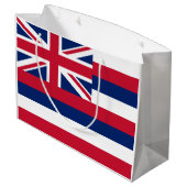 Flagge Hawaiis (US-Staat) Große Geschenktüte (Rückseite Schrägansicht)