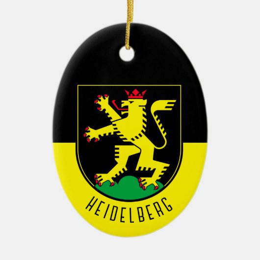 Flagge Heidelbergs - DEUTSCHLAND Keramik Ornament (Vorne)