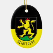 Flagge Heidelbergs - DEUTSCHLAND Keramik Ornament (Hinten)