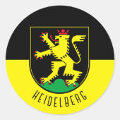 Flagge Heidelbergs - DEUTSCHLAND Runder Aufkleber (Vorderseite)