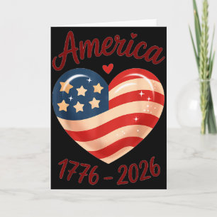 Flagge Herz 1776 2026 4. Juli 250. Geburtstag _3 Karte