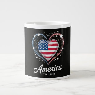 Flagge Herz 1776 2026 4. Juli 250. Geburtstag Jumbo-Tasse