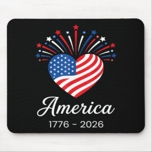 Flagge Herz 1776 2026 Juli 4. 250. Geburtstag Mousepad