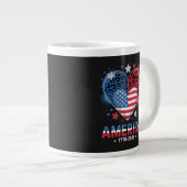 Flagge Herz Leopard 1776 2026 4. Juli Jumbo-Tasse (Vorderseite Rechts)