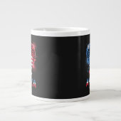Flagge Herz Leopard 1776 2026 4. Juli Jumbo-Tasse (Vorderseite)