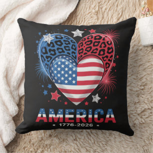 Flagge Herz Leopard 1776 2026 4. Juli Kissen