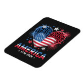 Flagge Herz Leopard 1776 2026 4. Juli Magnet (Linke Seite)