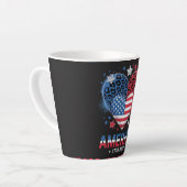 Flagge Herz Leopard 1776 2026 4. Juli Milchtasse (Linke Ecke)