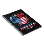 Flagge Herz Leopard 1776 2026 4. Juli Notizblock (Rechte Seite)