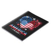 Flagge Herz Leopard 1776 2026 4. Juli Notizblock (Linke Seite)