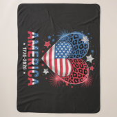 Flagge Herz Leopard 1776 2026 4. Juli Sherpadecke (Vorderseite)
