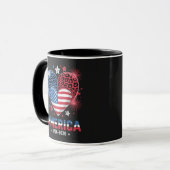 Flagge Herz Leopard 1776 2026 4. Juli Tasse (Vorderseite Links)