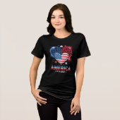 Flagge Herz Leopard 1776 2026 4. Juli Tri-Blend Shirt (Vorderseite voll)