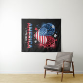 Flagge Herz Leopard 1776 2026 4. Juli Wandteppich (Beispiel (Horizontal))