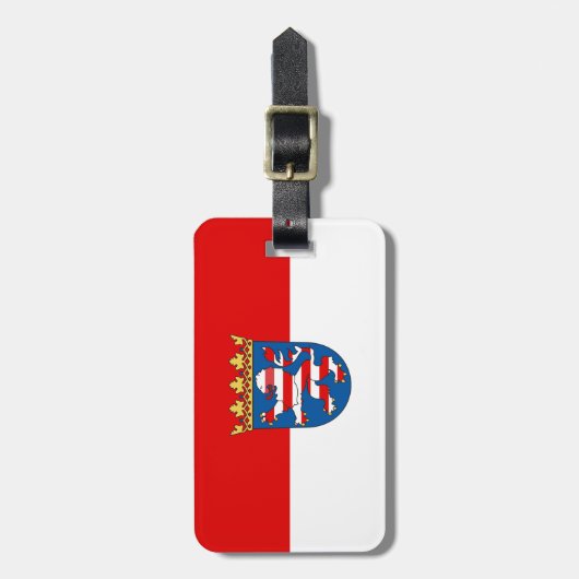 Flagge Hesse Gepäckmarke Gepäckanhänger (Vorderseite vertikal)