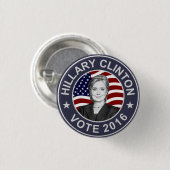 Flagge Hillary Clintons US Button (Vorne & Hinten)
