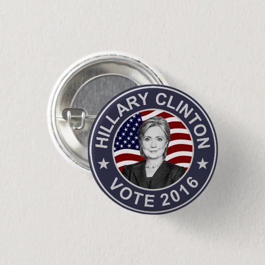 Flagge Hillary Clintons US Button (Vorne & Hinten)