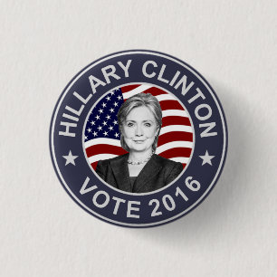 Flagge Hillary Clintons US Button