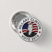 Flagge Hillary Clintons US Button (Vorne & Hinten)