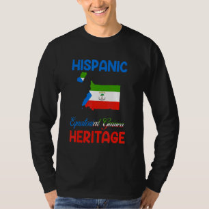 Flagge Hispanic Heritage Äquatoriale Guinea Karte  T-Shirt