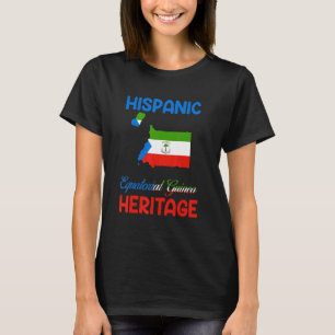 Flagge Hispanic Heritage Äquatoriale Guinea Karte  T-Shirt